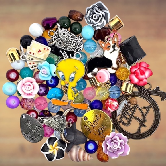 Indio Jewelry Jewelry - 4oz Beads for Jewelry Making Bead Soup With Flowers & Charms #22014